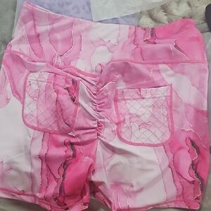 Vibrant Pink Marble Women's Cargo Shorts
